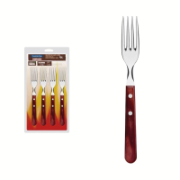Jogo De Garfos Jumbo Tramontina Polywood Vermelho 4 Peças