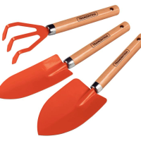 Conjunto Para Jardinagem Tramontina Em Aço Com Cabo De Madeira 3 Peças