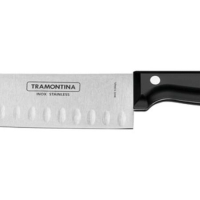 Faca Santoku Tramontina Ultracorte 7" Inox Preta