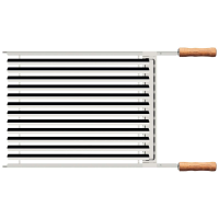 Grelha Tramontina Churrasco 50x41cm Aço Inox Com Cabo De Madeira