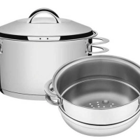 Jogo De Cozi-Vapore Tramontina Solar Aço Inox 16cm 2 Peças