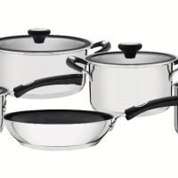 Jogo De Panelas Tramontina Solar Silicone Aço Inox 5 Peças