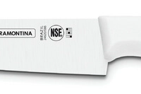 Faca Para Carne Tramontina Profissional Com Lâmina De Aço Inox E Cabo De Polipropileno Branco Com Proteção Antimicrobiana 8"