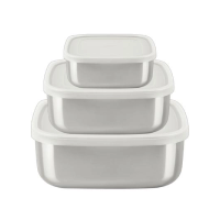 Jogo De Potes Tramontina Freezinox Quadrados Aço Inox 3 Peças