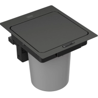 Lixeira De Embutir Com Sensor Tramontina Next Black Matte Aço Inox Com Balde Plástico 5 L