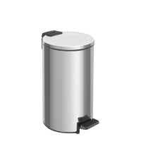 Lixeira Com Pedal Tramontina Loop Aço Inox Polido E Balde Interno 5 L