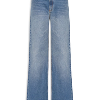 Calça Feminina Jeans Cinto Amplo Stoned - Azul