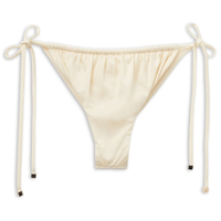 Calcinha De Biquíni Brasileira Com Amarração Shiny Satin - Off-White