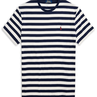Camiseta Masculina Manga Curta Listras Slim Fit - Azul