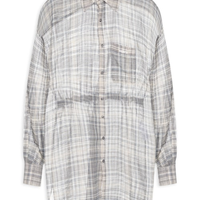 Camisa Feminina Zero Waste Checked - Cinza