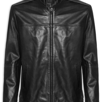 Jaqueta Masculina Couro Motorcycle - Preto