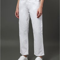 Calça Feminina Cropped Straight Calvin Klein - Branco Calça Feminina Cropped Straight Calvin Klein Branco 34