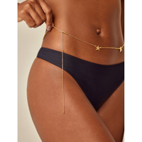 Body Chain Regulável Wishes Dourado Estrela Do Mar TU