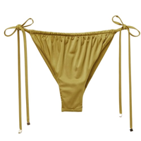 Calcinha De Biquíni Brasileira Com Amarração Shiny Satin - Verde