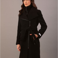 Casaco Longo Calvin Klein Jeans Feminino Com Zíper e Cinto em Lã - Preto Casaco Longo Calvin Klein Jeans Feminino Com Zíper e Cinto em Lã Preto g