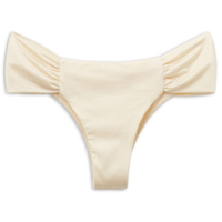 Calcinha De Biquíni Brasileira Com Drapeado Shiny Satin - Off-White
