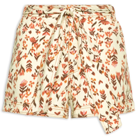 Short Feminino Sarja Estampa Jardim Kat - Amarelo