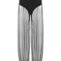 Calça Feminina Balloon Em Seda Pura - Preto