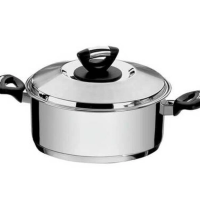 Caçarola Rasa Tramontina Solar Baquelite Aço Inox 20cm