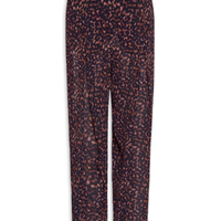 Calça Feminina Com Pregas Estampada - Marrom