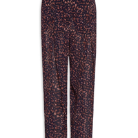 Calça Feminina Com Pregas Estampada - Marrom