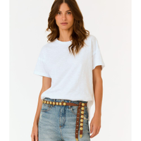 Blusa Manga Curta Fenda Lateral