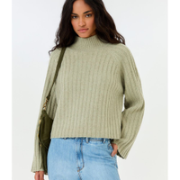 Blusa Tricot Cropped Gola Alta