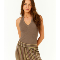Blusa Tricot Frente Única Canelada