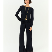 Calça Pantalona Detalhe Franzido