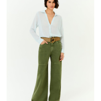 Calça Sarja Pantalona Estonada Recort