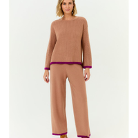 Calça Tricot Canelada Com Viés
