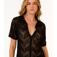 Camisa Tricot Ponto Crochet