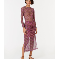 Saia Midi Estampa Violet