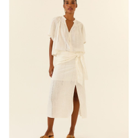 Saia Midi Pareô Bordado Listra Bali