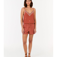 Short Sarja Bolso Faca Mini Fendas