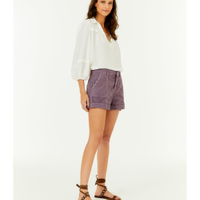 Short Veludo Cotele Barra Dobrada