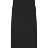 Saia Midi Com Fenda Frontal Em Crepe - Preto