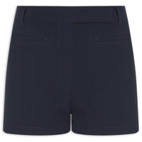 Short Feminino Cintura Alta Em Crepe - Azul