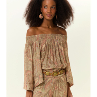Blusa Lastex Estampa Folk