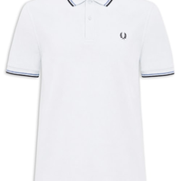 Polo Masculina Twin Tipped Regular Fit Em Piquet De Algodão - Azul