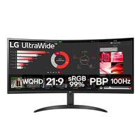 Monitor LG UltraWide Curvo 34" WQHD 3440 x 1440 VA 21:9 sRGB 99% HDR10 PBP 100Hz AMD FreeSync - 34WR50QC-B