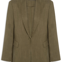 Blazer Feminino Alfaiataria Bolso Frontal - Marrom