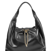 Bolsa Feminina Hobo Couro Grande - Preto