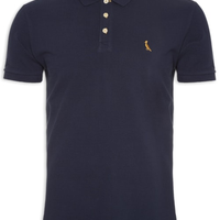 Polo Masculina Manga Curta Piquet Basica - Azul