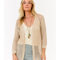 Cardigan Tricot Ponto Telado