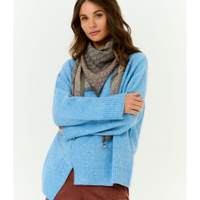 Pull Tricot Gola Alta Barra Assimetri