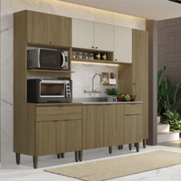 Balcão de Cozinha 3 Portas THB Mag, Naturale 120 cm