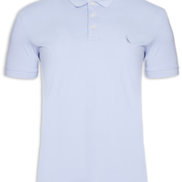 Polo Masculina Manga Curta Piquet Clássica - Azul