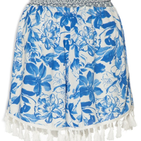 Short Feminino Com Tassel - Azul