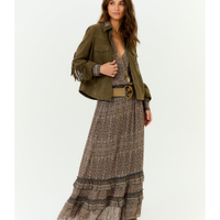 Saia Midi Ggt Estampa Olive